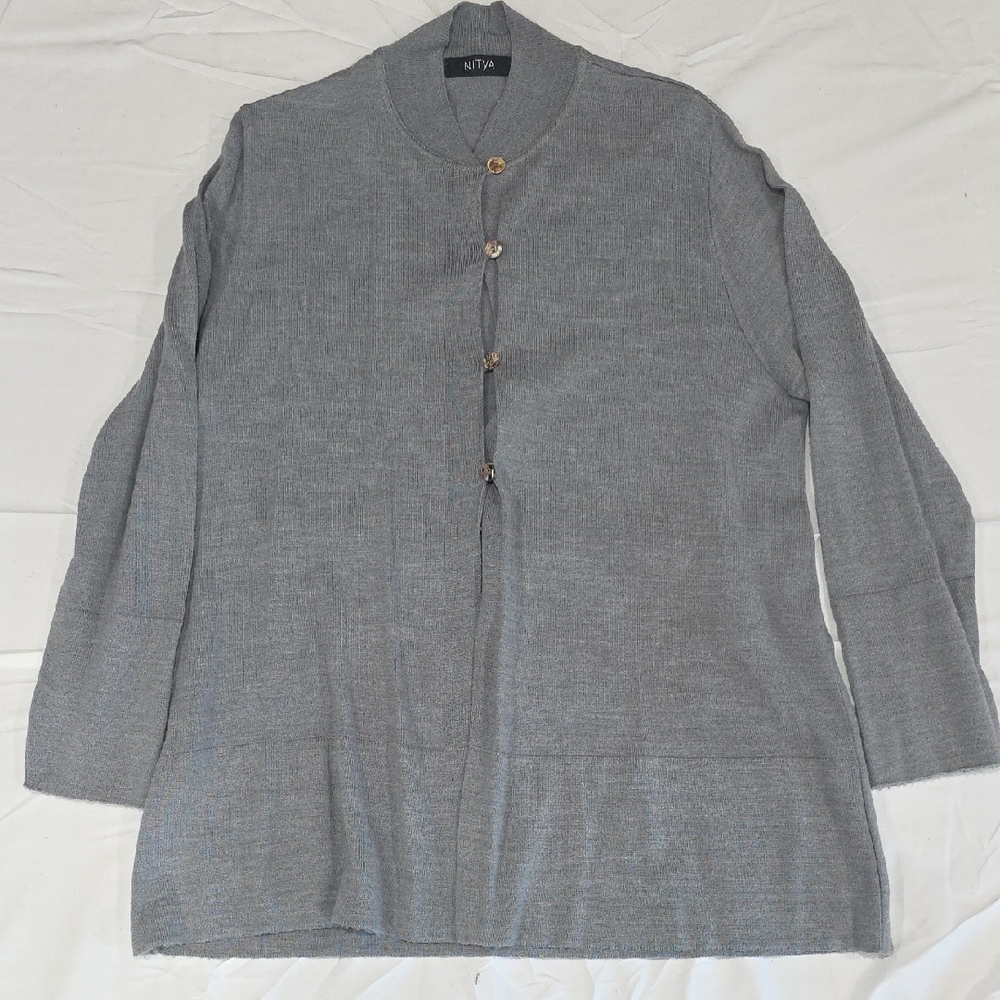 Mens Merino Wool Grey Cardigan